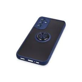 Newface Samsung Galaxy A14 4G Kılıf Montreal Yüzüklü Silikon Kapak - Lacivert