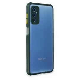 Newface Samsung Galaxy M52 5G Kılıf Miami Şeffaf Silikon - Koyu Yeşil