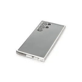 Newface Samsung Galaxy S22 Ultra Kılıf Razer Lensli Silikon - Gümüş