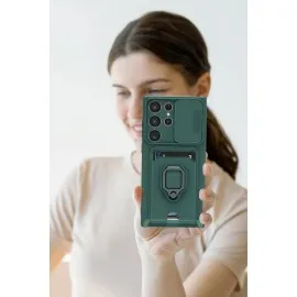 Newface Samsung Galaxy S25 Ultra Kılıf Zuma Kartvizitli Yüzüklü Silikon - Pembe