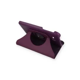 Newface Samsung Galaxy T110 / T113 Tab 3 Lite 7 Kılıf 360 Tablet Deri Kılıf - Mürdüm