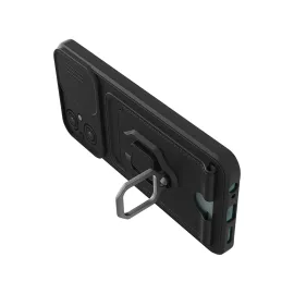 Newface Xiaomi Poco M5 Kılıf Zuma Kartvizitli Yüzüklü Silikon - Siyah