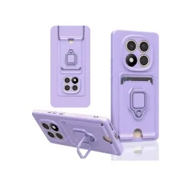 Newface Xiaomi Redmi Note 14 Pro Plus Kılıf Zuma Kartvizitli Yüzüklü Silikon - Lila