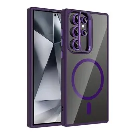 Joko Samsung Galaxy S25 Ultra Remim Lensli Magsafe Standlı Kapak - Derin Mor