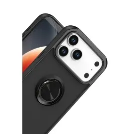 Newface Apple iPhone 17 Pro Max Montreal Yüzüklü Silikon Kapak - Siyah