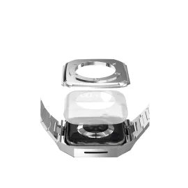 Newface Apple Watch 44mm Metal Petek Kasalı Kordon - Siyah