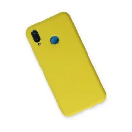 Newface Huawei P20 Lite Kılıf Nano Içi Kadife Silikon - Sarı