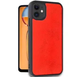 Newface Iphone 11 Kılıf Aras Deri Kapak - Kırmızı