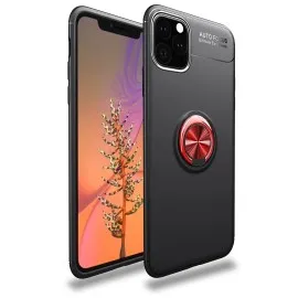 Newface Iphone 11 Pro Kılıf Range Yüzüklü Silikon - Siyah-Kırmızı