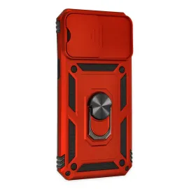 Newface Iphone 14 Pro Max Kılıf Pars Lens Yüzüklü Silikon - Kırmızı