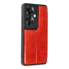 Newface Oppo Reno 11F Kılıf Flip Cover - Kırmızı