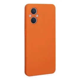 Newface Oppo Reno 7 Lite Kılıf Nano Içi Kadife Silikon - Turuncu