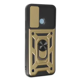 Newface Realme C25Y Kılıf Pars Lens Yüzüklü Silikon - Gold