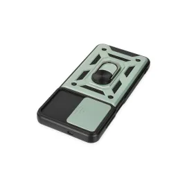 Newface Samsung Galaxy A04S Kılıf Pars Lens Yüzüklü Silikon - Yeşil