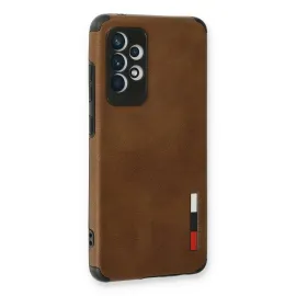 Newface Samsung Galaxy A73 5G Kılıf Loop Deri Silikon - Kahverengi