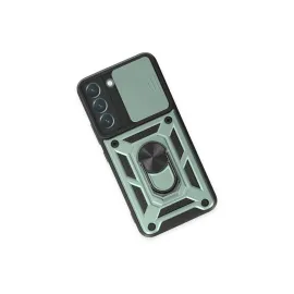 Newface Samsung Galaxy S23 Kılıf Pars Lens Yüzüklü Silikon - Yeşil