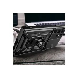 Newface Samsung Galaxy S23 Ultra Kılıf Pars Lens Yüzüklü Silikon - Yeşil