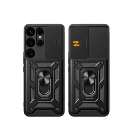 Newface Samsung Galaxy S25 Ultra Kılıf Pars Lens Yüzüklü Silikon - Siyah