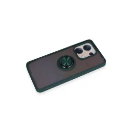 Newface Xiaomi Redmi Note 13 4G Kılıf Montreal Yüzüklü Silikon Kapak - Yeşil