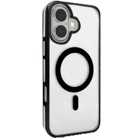 Joko Iphone 16 Gleam Pc Sert Magsafe Kılıf - Şeffaf-Siyah