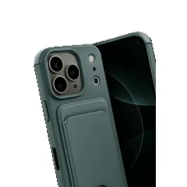 Newface Apple Iphone 17 Pro Max Kelvin Kartvizitli Silikon - Koyu Yeşil