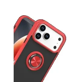 Newface Apple Iphone 17 Pro Montreal Yüzüklü Silikon Kapak - Kırmızı