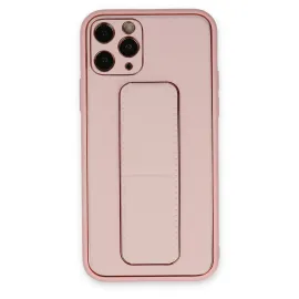 Newface Iphone 11 Pro Max Kılıf Coco Deri Standlı Kapak - Pembe