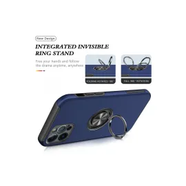 Newface Iphone 12 Pro Kılıf Elit Yüzüklü Kapak - Lacivert