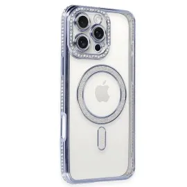 Newface Iphone 16 Pro Kılıf Joke Simli Magneticsafe Kılıf - Mavi