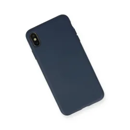 Newface Iphone Xs Max Kılıf Nano Içi Kadife Silikon - Lacivert
