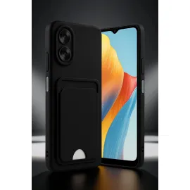 Newface Oppo A38 Kılıf Kelvin Kartvizitli Silikon - Siyah