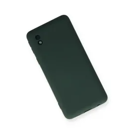 Newface Samsung Galaxy A01 Core Kılıf Nano Içi Kadife Silikon - Koyu Yeşil