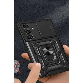Newface Samsung Galaxy A05 Kılıf Pars Lens Yüzüklü Silikon - Kırmızı