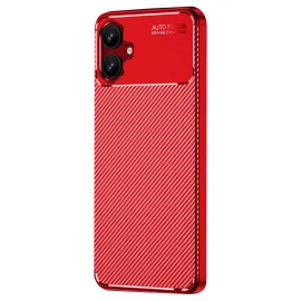 Newface Samsung Galaxy A06 Kılıf Auto Focus Karbon Kapak - Kırmızı
