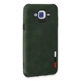 Newface Samsung Galaxy J7 Kılıf Loop Deri Silikon - Yeşil
