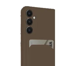 Newface Samsung Galaxy S24 Fe Kılıf Kelvin Kartvizitli Silikon - Kahverengi
