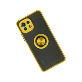 Newface Xiaomi Mi 11 Lite Kılıf Montreal Yüzüklü Silikon Kapak - Sarı