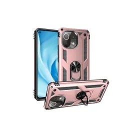 Newface Xiaomi Mi 11 Lite Kılıf Sofya Yüzüklü Silikon Kapak - Rose