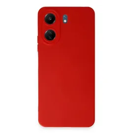Newface Xiaomi Redmi 13C Kılıf Nano Içi Kadife Silikon - Kırmızı