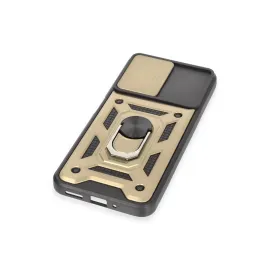 Newface Xiaomi Redmi Note 12 5G Kılıf Pars Lens Yüzüklü Silikon - Gold