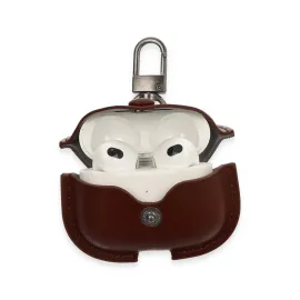 Newface Airpods 3 (3.nesil) Çanta Deri Kılıf - Kahverengi