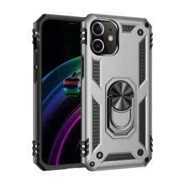 Newface Iphone 12 Mini Kılıf Sofya Yüzüklü Silikon Kapak - Gümüş