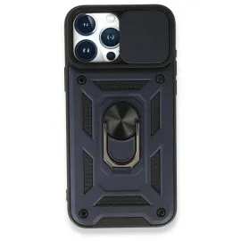 Newface Iphone 15 Pro Kılıf Pars Lens Yüzüklü Silikon - Lacivert