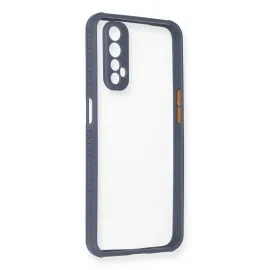 Newface Realme 7 Kılıf Miami Şeffaf Silikon - Gri