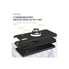 Newface Samsung Galaxy A01 Core Kılıf Elit Yüzüklü Kapak - Siyah