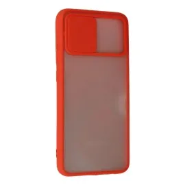 Newface Samsung Galaxy A03S Kılıf Palm Buzlu Kamera Sürgülü Silikon - Kırmızı