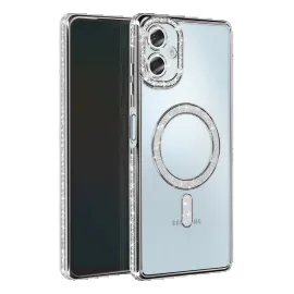 Newface Samsung Galaxy A06 Joke Simli Magneticsafe Kılıf - Gümüş