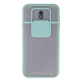 Newface Samsung Galaxy J7 Pro / J730 Kılıf Palm Buzlu Kamera Sürgülü Silikon - Turkuaz