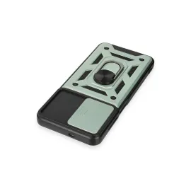 Newface Samsung Galaxy M14 5G Kılıf Pars Lens Yüzüklü Silikon - Yeşil