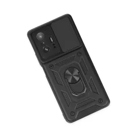 Newface Xiaomi Mi 11T Pro Kılıf Pars Lens Yüzüklü Silikon - Siyah